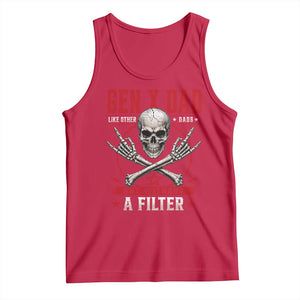 Gen X Dad Like Other Dads But Without A Filter Tank Top Funny Fathers Day