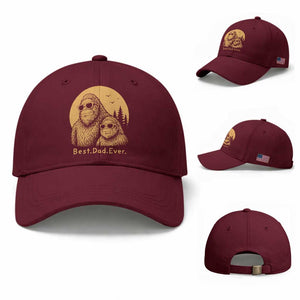 Vintage Best Dad Ever Bigfoot Papa Fathers Day Baseball Cap