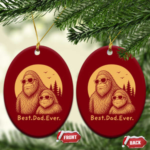 Vintage Best Dad Ever Bigfoot Papa Fathers Day Ceramic Ornament