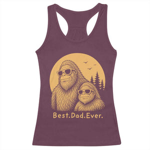 Vintage Best Dad Ever Bigfoot Papa Fathers Day Racerback Tank Top