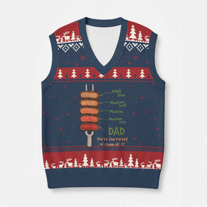 Grill Dad V-Neck Knit Sweater Vest You're The Rarest of Them All BBQ Father
