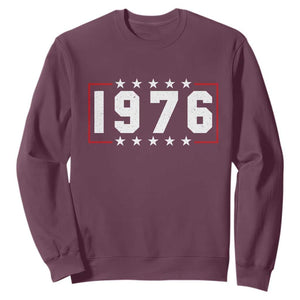 50th Birthday Sweatshirt Vintage 1976 50 Years Old Birthday Stars And Stripes TS11 Maroon Print Your Wear