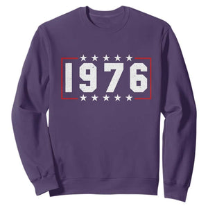50th Birthday Sweatshirt Vintage 1976 50 Years Old Birthday Stars And Stripes TS11 Purple Print Your Wear