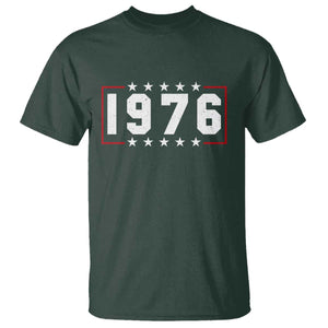 50th Birthday T Shirt Vintage 1976 50 Years Old Birthday Stars And Stripes TS11 Dark Forest Green Print Your Wear