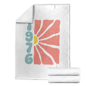 50th Birthday Throw Blanket Vintage 1976 Boho Flowers 50 Years Old Birthday