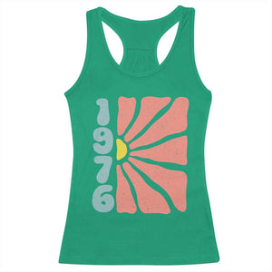 50th Birthday Racerback Tank Top Vintage 1976 Boho Flowers 50 Years Old Birthday