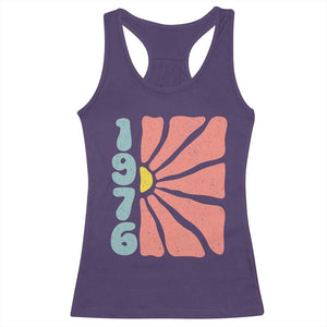 50th Birthday Racerback Tank Top Vintage 1976 Boho Flowers 50 Years Old Birthday