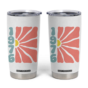 50th Birthday Tumbler Cup Vintage 1976 Boho Flowers 50 Years Old Birthday