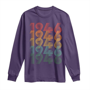 80th Birthday Long Sleeve Shirt Vintage 1946 Retro 80 Years Old Birthday TS11 Purple Print Your Wear