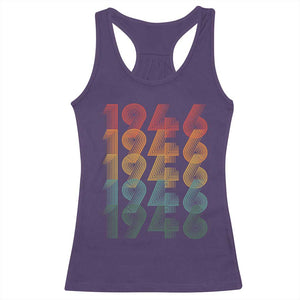 80th Birthday Racerback Tank Top Vintage 1946 Retro 80 Years Old Birthday