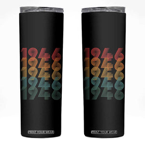 80th Birthday Skinny Tumbler Vintage 1946 Retro 80 Years Old Birthday