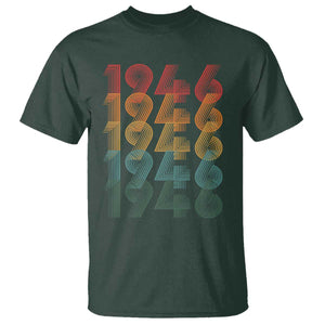 80th Birthday T Shirt Vintage 1946 Retro 80 Years Old Birthday TS11 Dark Forest Green Print Your Wear