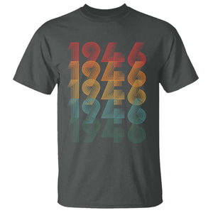 80th Birthday T Shirt Vintage 1946 Retro 80 Years Old Birthday TS11 Dark Heather Print Your Wear