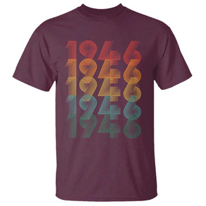 80th Birthday T Shirt Vintage 1946 Retro 80 Years Old Birthday TS11 Maroon Print Your Wear