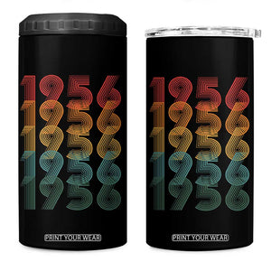 70th Birthday 4 in 1 Can Cooler Tumbler Vintage 1956 Retro 70 Years Old Birthday TS11 One Size: 16 oz Black Print Your Wear