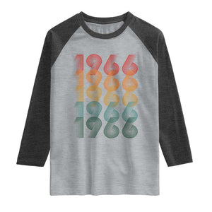 60th Birthday Raglan Shirt Vintage 1966 Retro 60 Years Old Birthday
