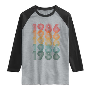 40th Birthday Raglan Shirt Vintage 1986 Retro 40 Years Old Birthday