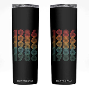 40th Birthday Skinny Tumbler Vintage 1986 Retro 40 Years Old Birthday