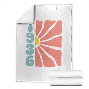 90th Birthday Throw Blanket Vintage 1936 Boho Flowers 90 Years Old Birthday