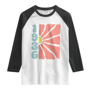 90th Birthday Raglan Shirt Vintage 1936 Boho Flowers 90 Years Old Birthday