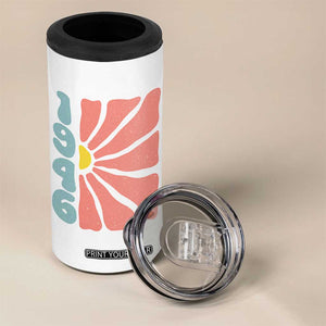 80th Birthday 4 in 1 Can Cooler Tumbler Vintage 1946 Boho Flowers 80 Years Old Birthday