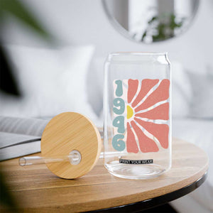 80th Birthday Glass Can Vintage 1946 Boho Flowers 80 Years Old Birthday