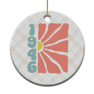 80th Birthday Ceramic Ornament Vintage 1946 Boho Flowers 80 Years Old Birthday