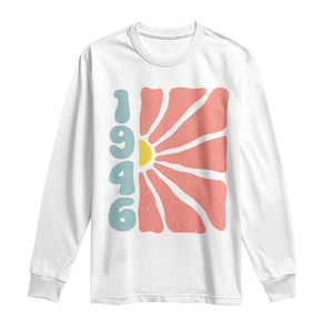 80th Birthday Long Sleeve Shirt Vintage 1946 Boho Flowers 80 Years Old Birthday TS11 White Print Your Wear
