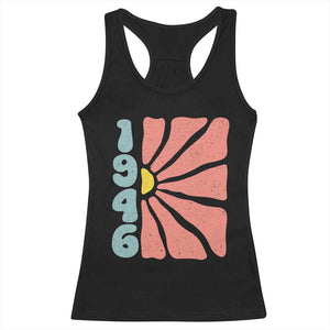 80th Birthday Racerback Tank Top Vintage 1946 Boho Flowers 80 Years Old Birthday