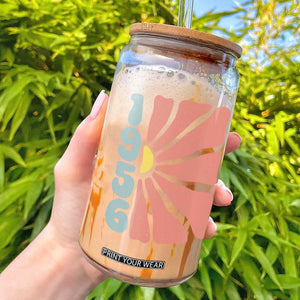 70th Birthday Glass Can Vintage 1956 Boho Flowers 70 Years Old Birthday