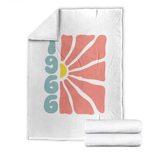 60th Birthday Throw Blanket Vintage 1966 Boho Flowers 60 Years Old Birthday