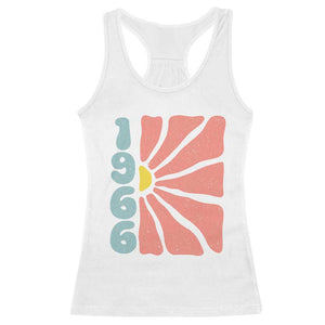 60th Birthday Racerback Tank Top Vintage 1966 Boho Flowers 60 Years Old Birthday