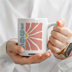 60th Birthday Coffee Mug Vintage 1966 Boho Flowers 60 Years Old Birthday