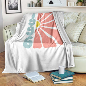 30th Birthday Throw Blanket Vintage 1996 Boho Flowers 30 Years Old Birthday