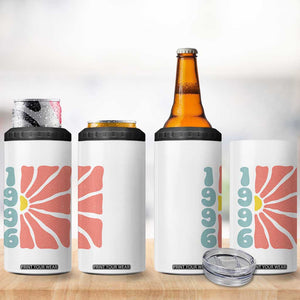 30th Birthday 4 in 1 Can Cooler Tumbler Vintage 1996 Boho Flowers 30 Years Old Birthday