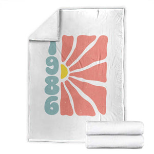 40th Birthday Throw Blanket Vintage 1986 Boho Flowers 40 Years Old Birthday