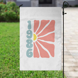 40th Birthday Garden Flag Vintage 1986 Boho Flowers 40 Years Old Birthday