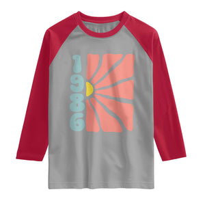 40th Birthday Raglan Shirt Vintage 1986 Boho Flowers 40 Years Old Birthday