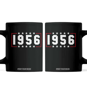 70th Birthday Coffee Mug Vintage 1956 70 Years Old Birthday Stars And Stripes TS11 Black Print Your Wear