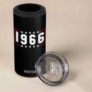 60th Birthday 4 in 1 Can Cooler Tumbler Vintage 1966 60 Years Old Birthday Stars And Stripes TS11 Print Your Wear