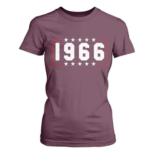 60th Birthday T Shirt For Women Vintage 1966 60 Years Old Birthday Stars And Stripes TS11 Maroon Print Your Wear