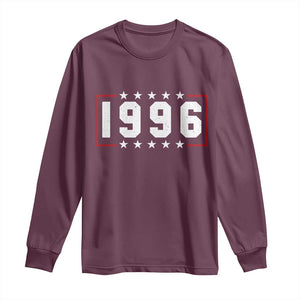 30th Birthday Long Sleeve Shirt Vintage 1996 30 Years Old Birthday Stars And Stripes TS11 Maroon Print Your Wear