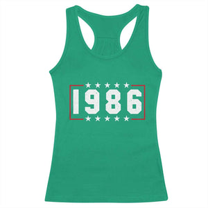 40th Birthday Racerback Tank Top Vintage 1986 40 Years Old Birthday Stars And Stripes