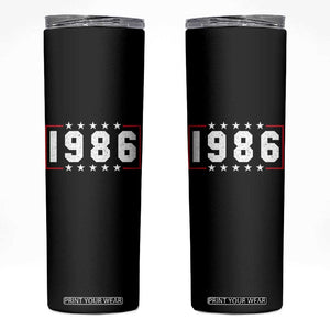 40th Birthday Skinny Tumbler Vintage 1986 40 Years Old Birthday Stars And Stripes