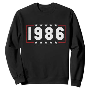 40th Birthday Sweatshirt Vintage 1986 40 Years Old Birthday Stars And Stripes TS11 Black Print Your Wear