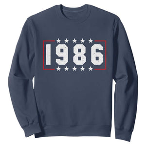 40th Birthday Sweatshirt Vintage 1986 40 Years Old Birthday Stars And Stripes TS11 Navy Print Your Wear