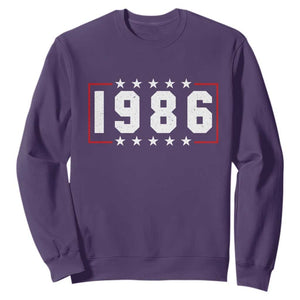 40th Birthday Sweatshirt Vintage 1986 40 Years Old Birthday Stars And Stripes TS11 Purple Print Your Wear