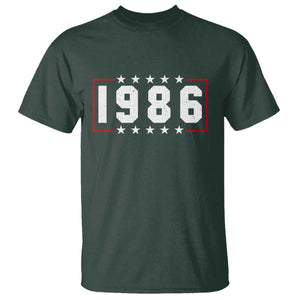 40th Birthday T Shirt Vintage 1986 40 Years Old Birthday Stars And Stripes TS11 Dark Forest Green Print Your Wear