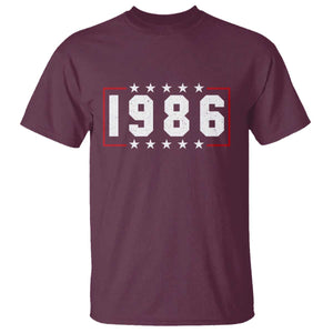 40th Birthday T Shirt Vintage 1986 40 Years Old Birthday Stars And Stripes TS11 Maroon Print Your Wear