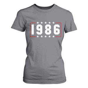 40th Birthday T Shirt For Women Vintage 1986 40 Years Old Birthday Stars And Stripes TS11 Charcoal Print Your Wear